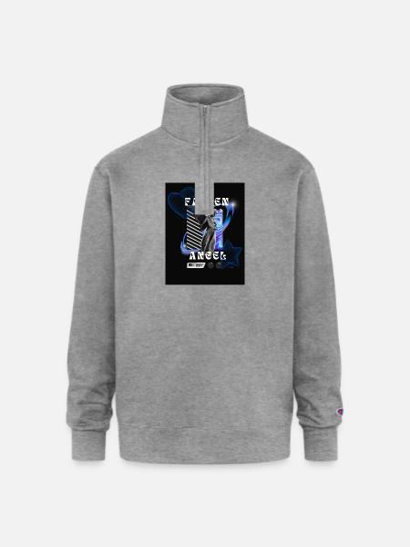Fallen Angel - Champion Unisex 1/4 Zip Pullover Sweatshirt - heather gray
