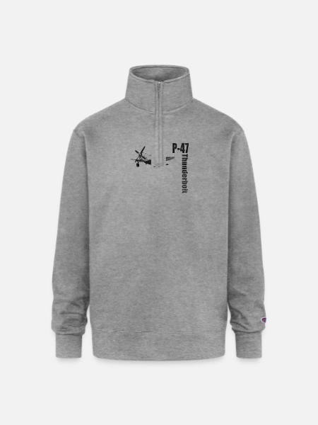 P-47 - Champion Unisex 1/4 Zip Pullover Sweatshirt - heather gray