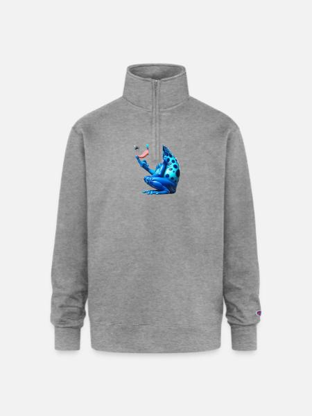 Poison dart frog - Champion Unisex 1/4 Zip Pullover Sweatshirt - heather gray