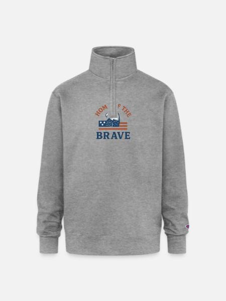 Patriotic Eagle with Bold Text - Champion Unisex 1/4 Zip Pullover Sweatshirt - heather gray