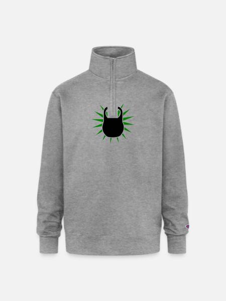 Green Sunburst Kettlebell Emblem - Champion Unisex 1/4 Zip Pullover Sweatshirt - heather gray