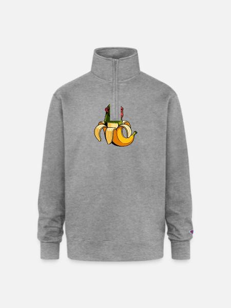 Chimpanzini Bananini Italian Brainrot Meme Art - Champion Unisex 1/4 Zip Pullover Sweatshirt - heather gray
