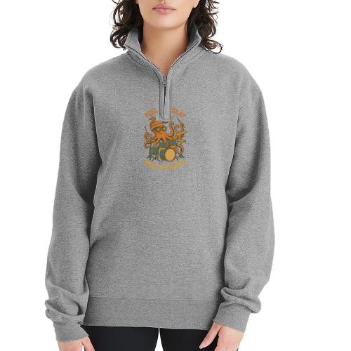 Feel the Beat Octopus Drummer Retro 70s t-shirt - Champion Unisex 1/4 Zip Pullover Sweatshirt