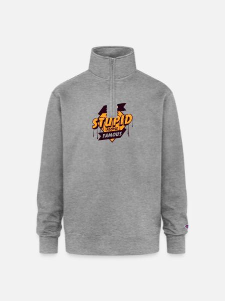 STOP_MAKING_STUPID_PEOPLE_FAMOUS UNIQUE T SHIRT - Champion Unisex 1/4 Zip Pullover Sweatshirt - heather gray