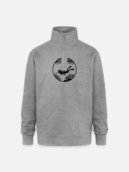 scuba - Champion Unisex 1/4 Zip Pullover Sweatshirt - heather gray