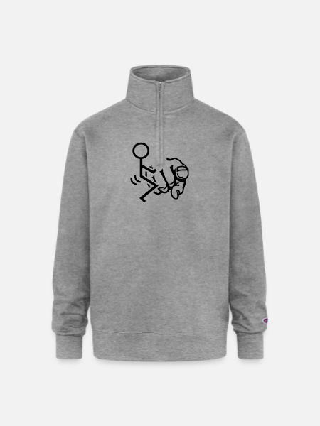 Fuck You - Champion Unisex 1/4 Zip Pullover Sweatshirt - heather gray