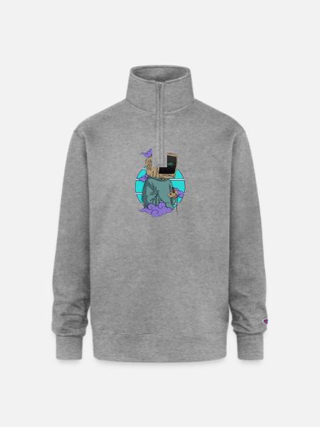 Escape Console Hoodie - Champion Unisex 1/4 Zip Pullover Sweatshirt - heather gray