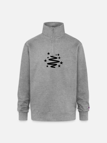 Spiral Star Christmas Tree - Champion Unisex 1/4 Zip Pullover Sweatshirt - heather gray