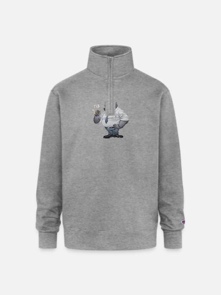 Cigar Smoking Gorilla - Champion Unisex 1/4 Zip Pullover Sweatshirt - heather gray