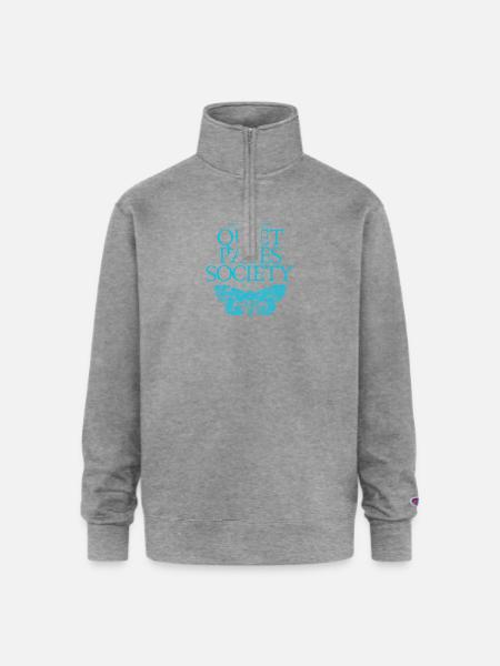 Quiet Pages Butterfly mornings - Champion Unisex 1/4 Zip Pullover Sweatshirt - heather gray