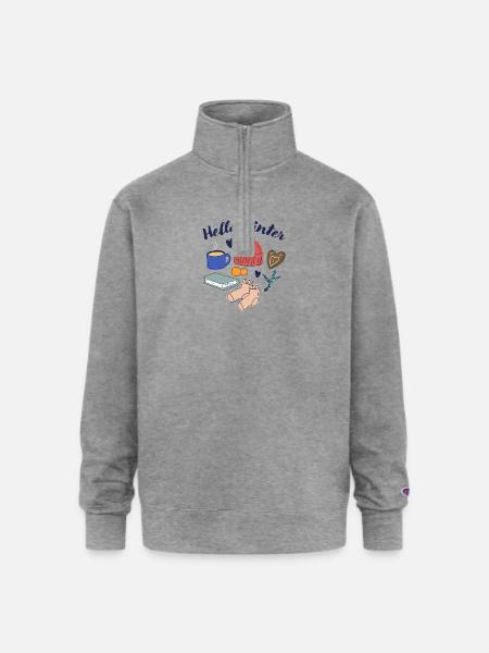 Hello Winter Cozy Essentials - Champion Unisex 1/4 Zip Pullover Sweatshirt - heather gray