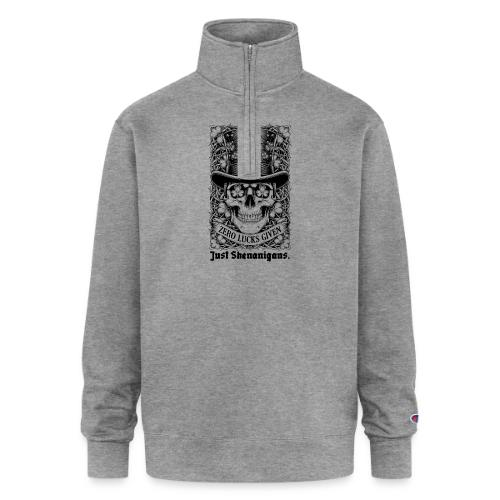 Salty Shamrock Skull T-Shirt - Champion Unisex 1/4 Zip Pullover Sweatshirt