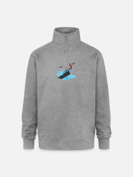 Snowboard Jump Neon Splash - Champion Unisex 1/4 Zip Pullover Sweatshirt - heather gray