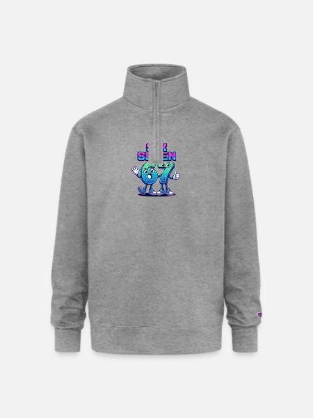 Six Seven 6 7 - Champion Unisex 1/4 Zip Pullover Sweatshirt - heather gray