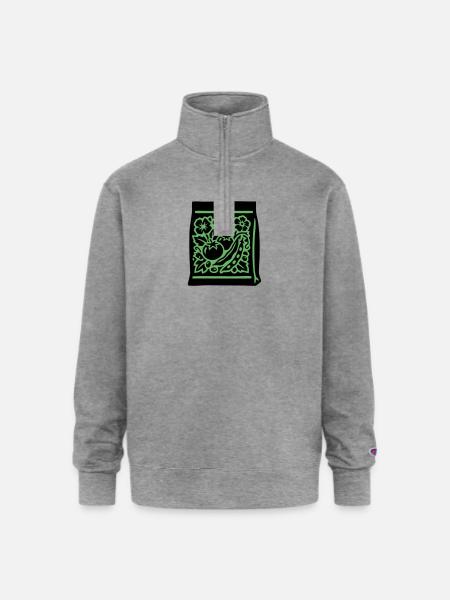 Seed Packet Tomatoes Veggies - Champion Unisex 1/4 Zip Pullover Sweatshirt - heather gray