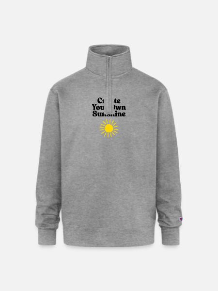 Vivid Sunburst Emblem Design - Champion Unisex 1/4 Zip Pullover Sweatshirt - heather gray