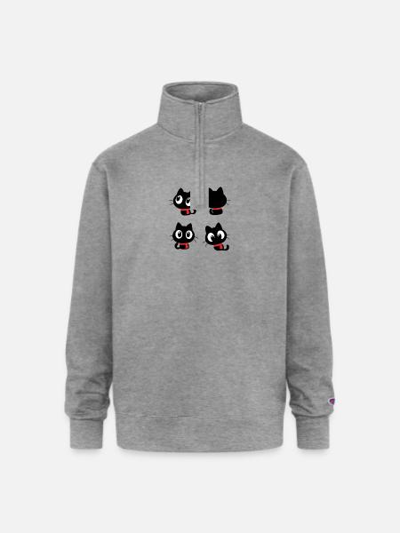 Noir Eyes Quartet - Champion Unisex 1/4 Zip Pullover Sweatshirt - heather gray