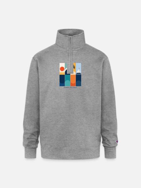 Presence Over Noise - Champion Unisex 1/4 Zip Pullover Sweatshirt - heather gray