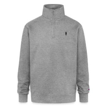 Longboard embroidered - Champion Unisex 1/4 Zip Pullover Sweatshirt - heather gray - Front