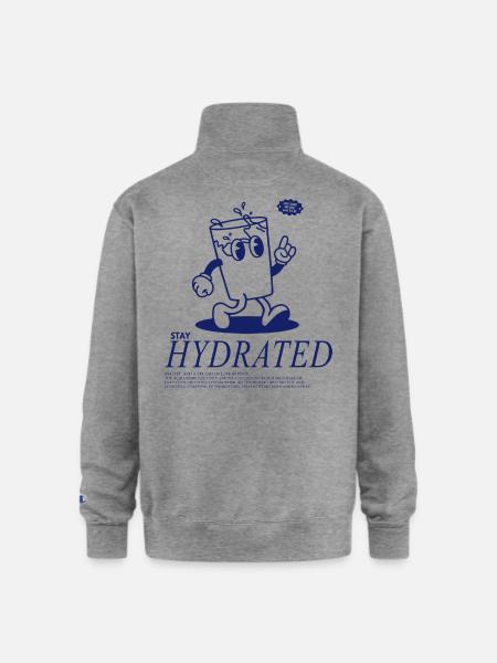 Stay Hydrated - Drink Your Water - Champion Unisex 1/4 Zip Pullover Sweatshirt - heather gray