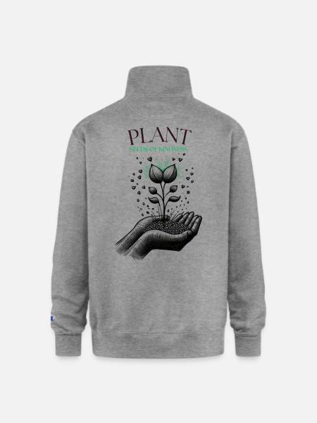 Plant Seeds of Kindness - Champion Unisex 1/4 Zip Pullover Sweatshirt - heather gray