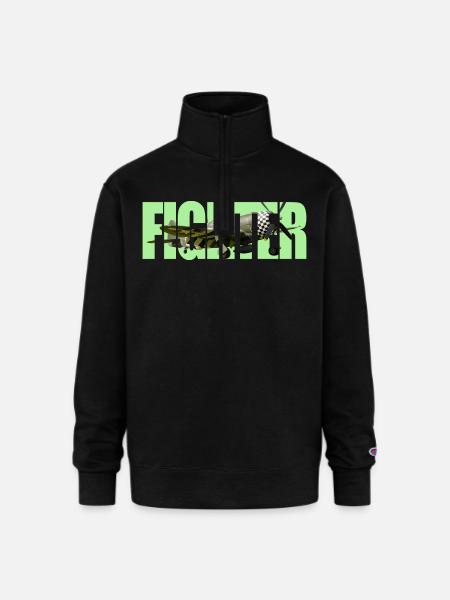 Fighter P-47 Thunderbolt - Champion Unisex 1/4 Zip Pullover Sweatshirt - black