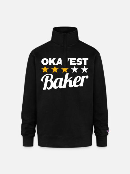 Okayest Baker - Champion Unisex 1/4 Zip Pullover Sweatshirt - black