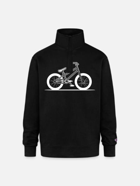 BMX Bike Drawing - Champion Unisex 1/4 Zip Pullover Sweatshirt - black