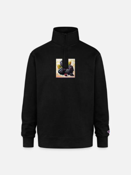 Big or berries? - Champion Unisex 1/4 Zip Pullover Sweatshirt - black