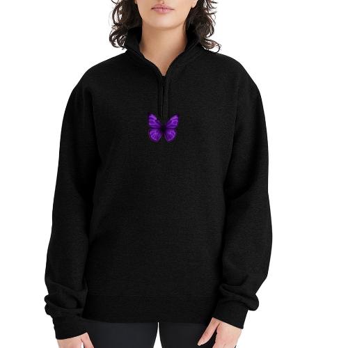 Neon Purple Butterfly - Champion Unisex 1/4 Zip Pullover Sweatshirt