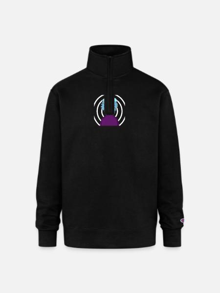 Contrast - Champion Unisex 1/4 Zip Pullover Sweatshirt - black