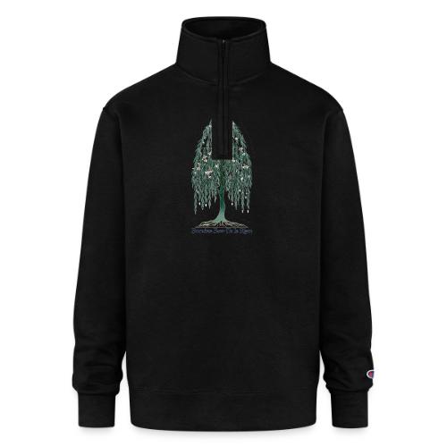 Easter Branches Bow Willow T Shirt, Easter Gift - Champion Unisex 1/4 Zip Pullover Sweatshirt