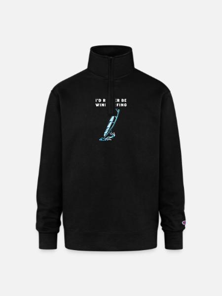 Windsurfer Water Sports Windsurfing - Champion Unisex 1/4 Zip Pullover Sweatshirt - black