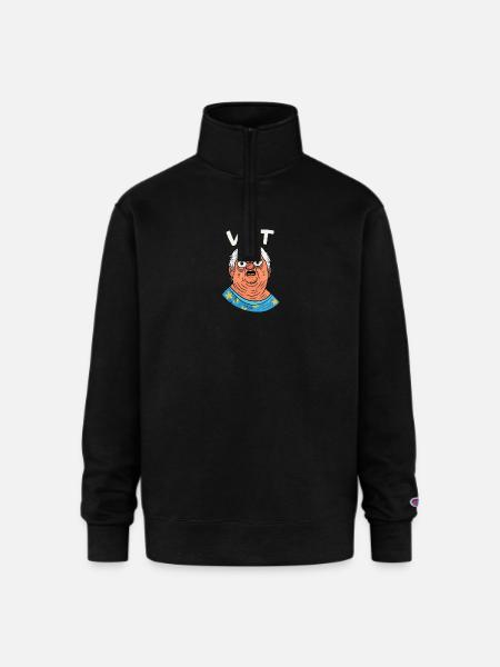 Granny Surprised - Champion Unisex 1/4 Zip Pullover Sweatshirt - black