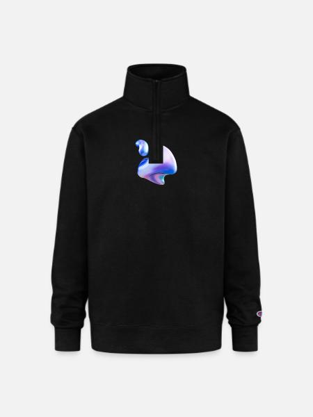 Unique - Champion Unisex 1/4 Zip Pullover Sweatshirt - black