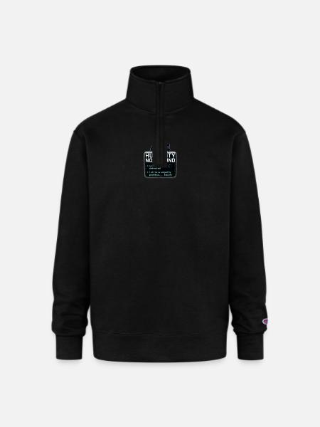 404 HUMANITY NOT FOUND - Champion Unisex 1/4 Zip Pullover Sweatshirt - black