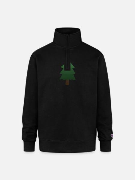 Pine Tree - Champion Unisex 1/4 Zip Pullover Sweatshirt - black
