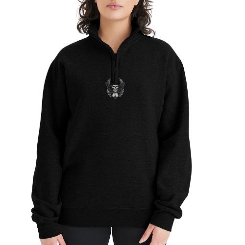 Skull butterfly dog tags - Champion Unisex 1/4 Zip Pullover Sweatshirt