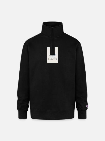 Elevate Mountain Minimal - Champion Unisex 1/4 Zip Pullover Sweatshirt - black