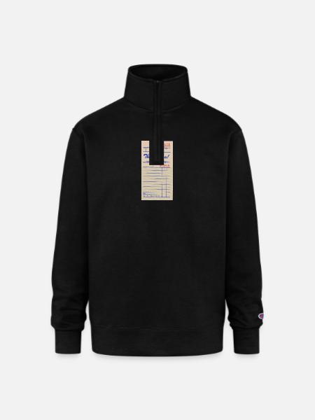Paper Bill - Champion Unisex 1/4 Zip Pullover Sweatshirt - black