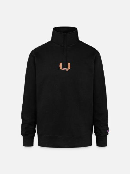 Happy thoughts - Champion Unisex 1/4 Zip Pullover Sweatshirt - black