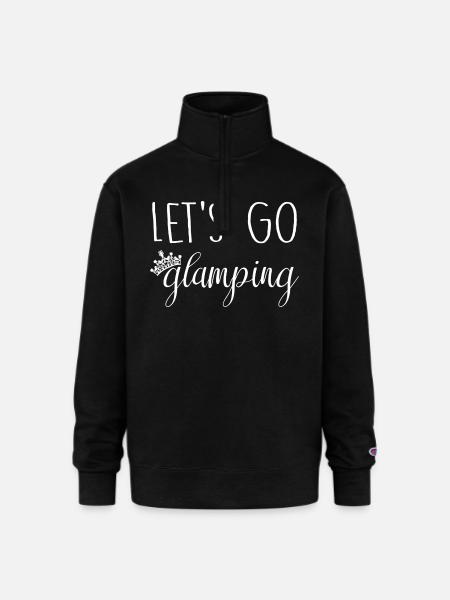 Let's Go Glamping - Champion Unisex 1/4 Zip Pullover Sweatshirt - black