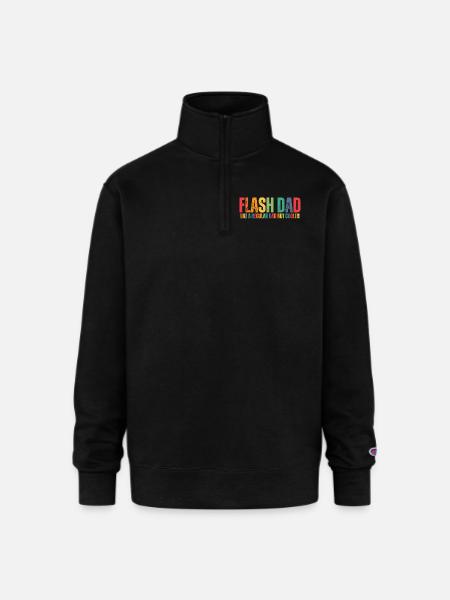 Bouldering Flash Dad Boulderer - Champion Unisex 1/4 Zip Pullover Sweatshirt - black