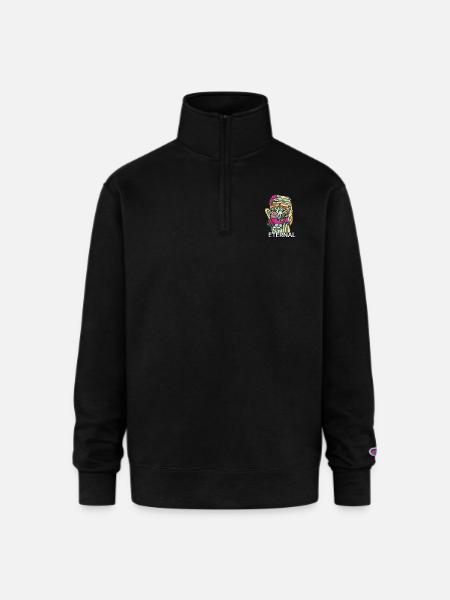 ETERNAL SIDE - Champion Unisex 1/4 Zip Pullover Sweatshirt - black