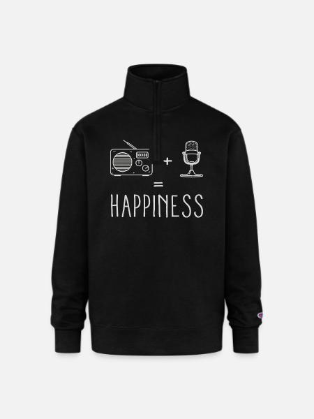 Radio Microphone Happiness - Champion Unisex 1/4 Zip Pullover Sweatshirt - black