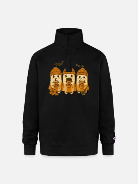 ghosts ghost - Champion Unisex 1/4 Zip Pullover Sweatshirt - black
