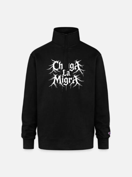 Gothic Roots Typography - Champion Unisex 1/4 Zip Pullover Sweatshirt - black