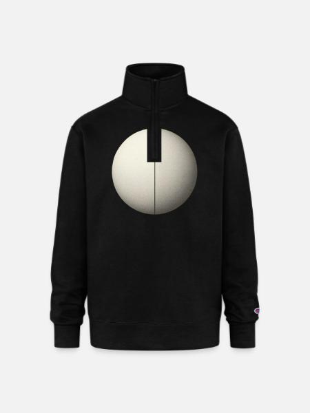 geometric circle - Champion Unisex 1/4 Zip Pullover Sweatshirt - black