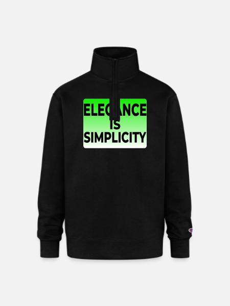 ELEGANCE IS SIMPLICITY T-SHIRT - Champion Unisex 1/4 Zip Pullover Sweatshirt - black