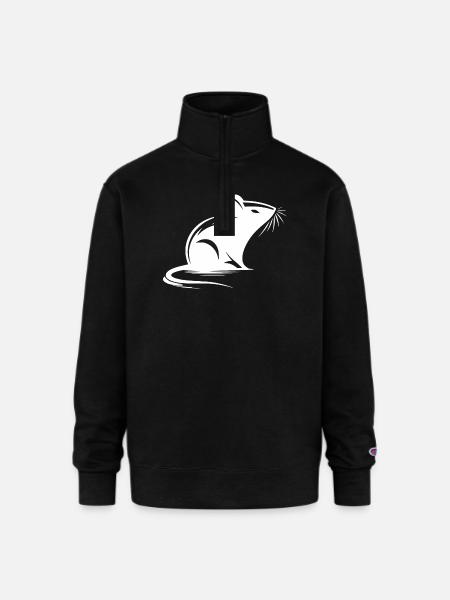 Mouse Drawing Tattoo Style - Champion Unisex 1/4 Zip Pullover Sweatshirt - black